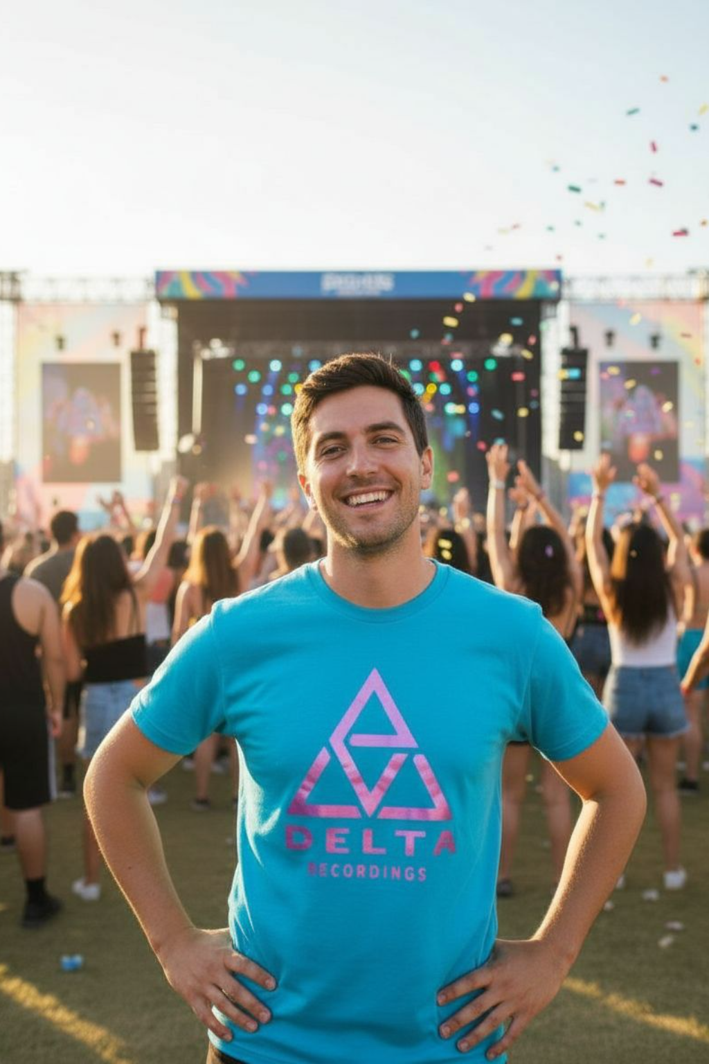 Blue T-shirt with Holographic Logo