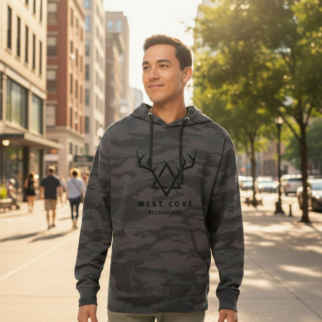 West Cove Black Camo Midweight Hoodie