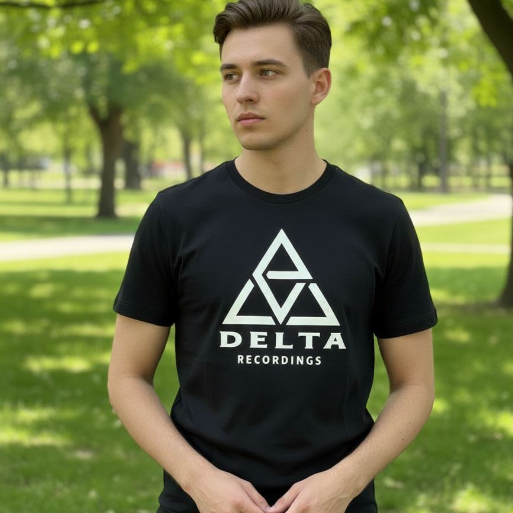 Black T-shirt with White Logo