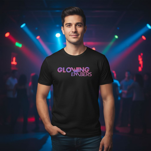 Black T-shirt or Tank Top with Purple Holographic Logo