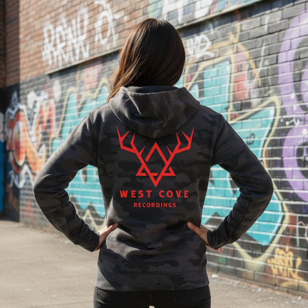 West Cove Black Camo Midweight Hoodie