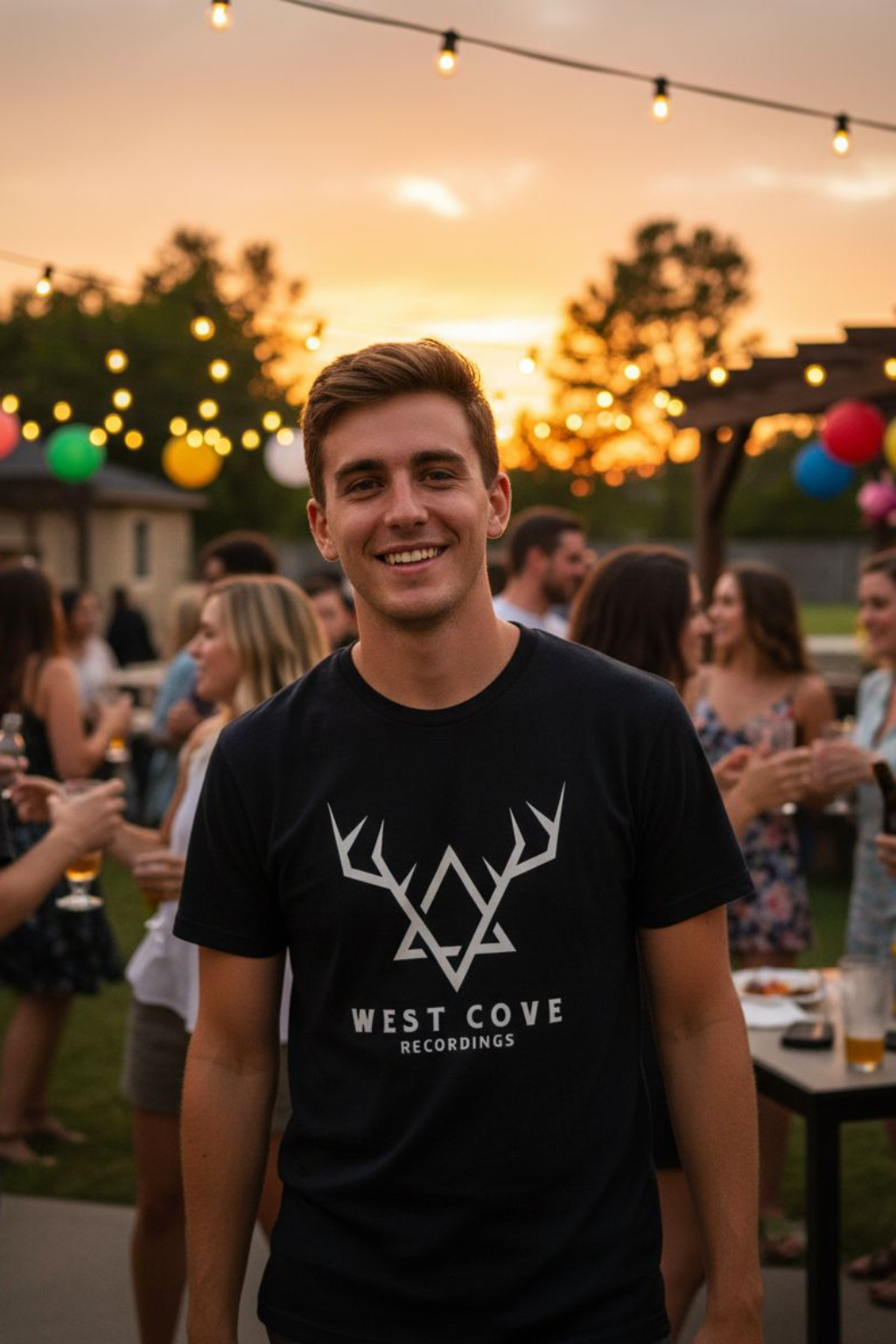 Black T-shirt with White Logo